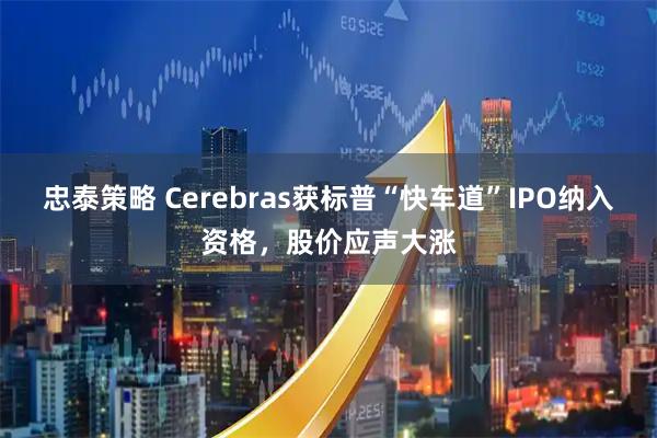 忠泰策略 Cerebras获标普“快车道”IPO纳入资格，股价应声大涨