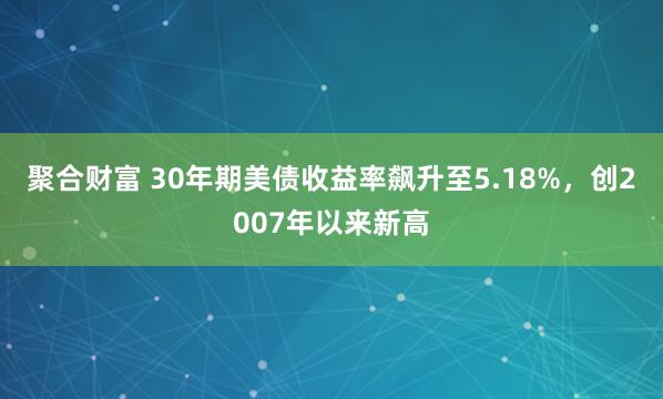 聚合财富 30年期美债收益率飙升至5.18%，创2007年以来新高