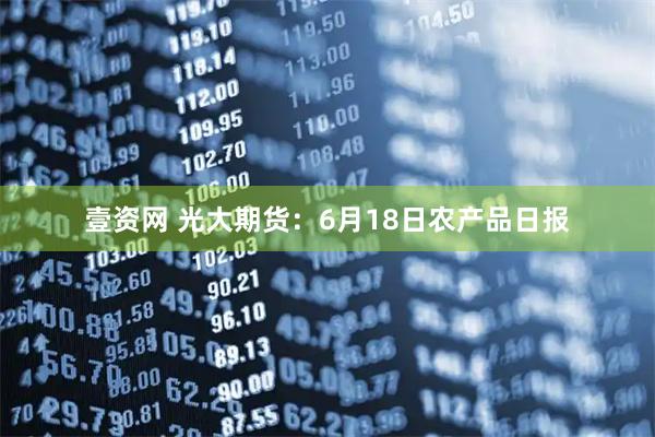 壹资网 光大期货：6月18日农产品日报