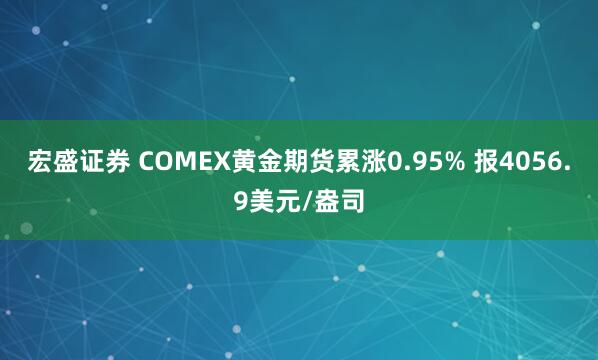 宏盛证券 COMEX黄金期货累涨0.95% 报4056.9美元/盎司